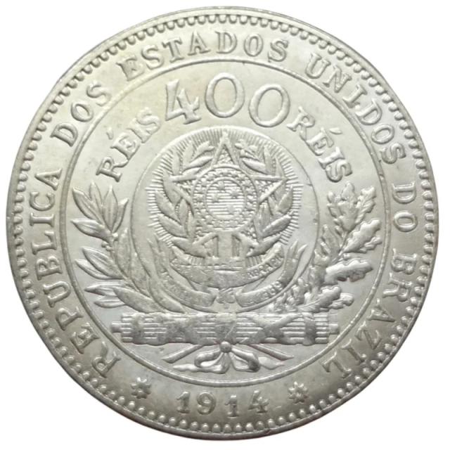 Cópia da Moeda de 400 Réis Padrão Prata de 1914 do Brasil com Design Exclusivo