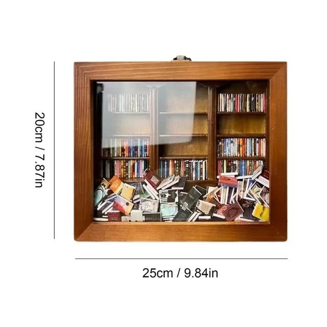Estante Miniatura de Madeira para Biblioteca: Acessório Antiansiedade e Presente De Aniversário Perfeito