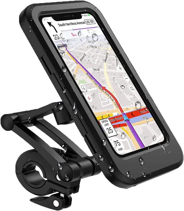 Suporte de Telefone Móvel Impermeável e Ajustável para Bicicletas e Motocicletas