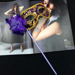 Sexy Masquerade Festa De Casamento Máscara Festa De Dança Veneziana Handheld Sticks Máscara Flor Decoração Halloween Party Props - Image 4