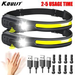 Kdulit led indicação farol recarregável lanterna de cabeça 1200mah bateria embutida acampamento ao ar livre pesca farol lanterna - Image 1