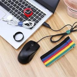Prendedor de gancho e laço de nylon de 15cm, autoadesivo, pode ser reutilizado, fita de fixação de fivela de anel de gancho em t para fita de gerenciamento de cabos, faça você mesmo - Image 6