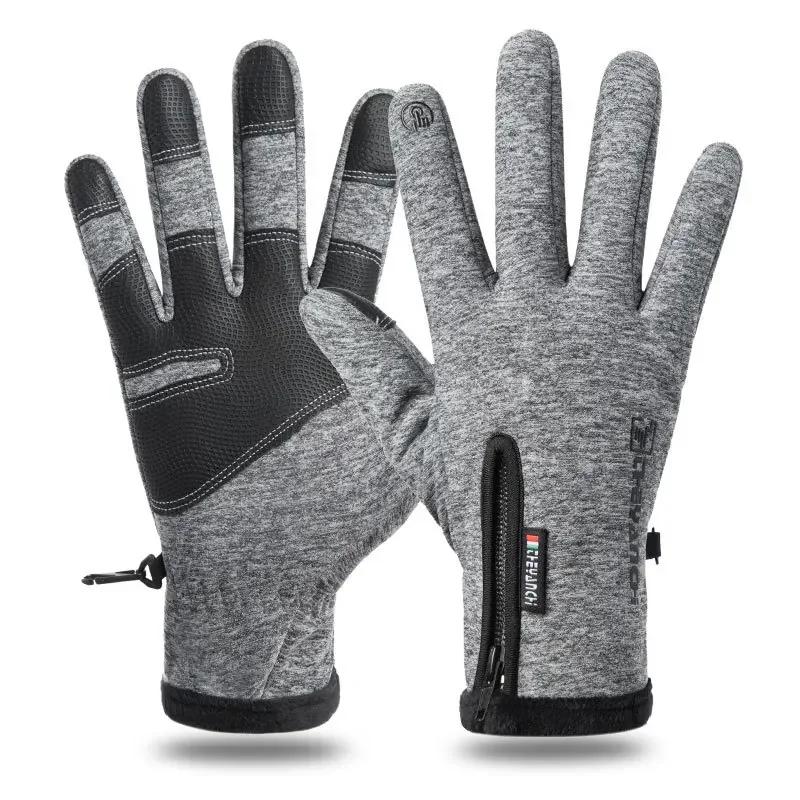 Luvas de pesca de inverno dos homens luvas de ciclismo dedo cheio à prova dwindproof água tela toque térmica à prova vento caminhadas esqui bicicleta motocicleta luvas - Image 1