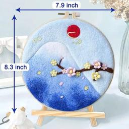 Diy lãs feltro pintura bordado kit cactus quadro lã felting conjunto pintura artesanato artesanal agulha para decoração de casa presente da mãe - Image 3