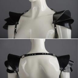 Adulto medieval gótico ombro armadura para homens mulheres guerreiro cavaleiro cosplay traje acessório de couro do plutônio arnês armadura capa - Image 1