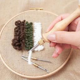 Ferramenta de agulha de perfuração de madeira ajustável kit de bordado diy experiência felting threader agulhas artesanato ferramentas de costura para arte diy - Image 5