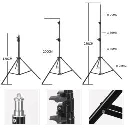 Suporte leve dobrável para softbox, led, tela plana, lâmpada de anel selfie, resistente, moldura leve, todo o metal, fotografia, 2,88 m - Image 3
