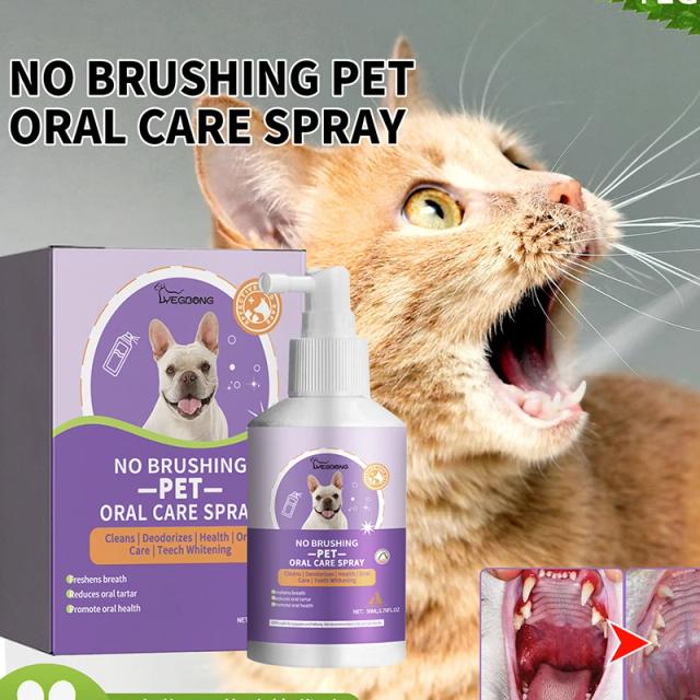 Spray de Limpeza Oral para Pets - Elimina Mau Hálito e Cálculo Dentário em Cães e Gatos - 50ml