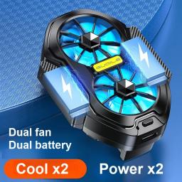 Fs01 ventilador duplo recarregável, radiador para celular, longa duração, resfriamento mais forte, design de clipe de resfriamento de ar com botão de jogo - Image 1