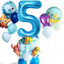 Conjunto de balões no oceano de animais marinhos para menino e menina, decorações de festa de aniversário, 1, 2, 3, 4, 5, 6, 7, 8, 43pcs - Image 6