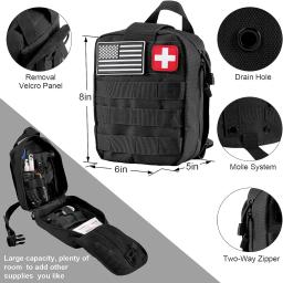 Kit de sobrevivência e kit de primeiros socorros, equipamento profissional de sobrevivência com bolsa molle para homens, pai, marido, que gosta de acampamento ao ar livre - Image 6