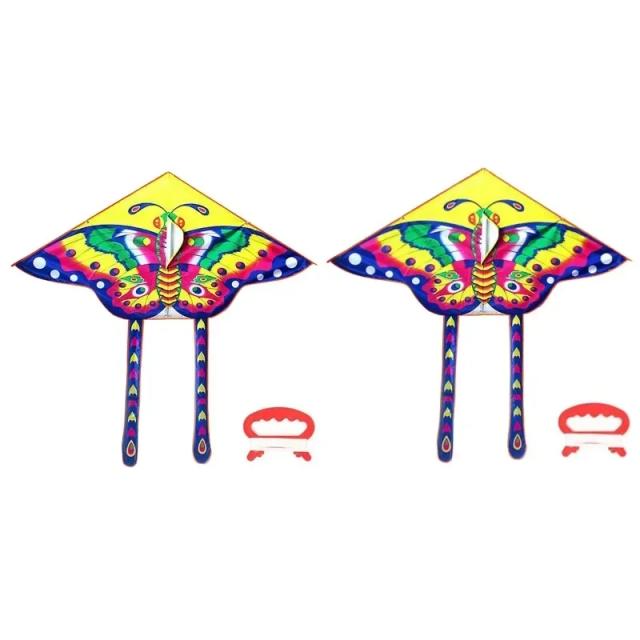 Borboleta Kite Handle Line Crianças 90x50cm Poliéster