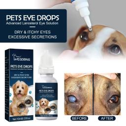 Pet colírio para cães e gatos, remove marcas de lágrima, alivia a coceira ocular, limpeza suave, Pet Supplies, 10ml - Image 1
