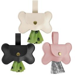 Pickup Bag Dispenser com Leash Clip para Pet, Waste Bag Dispenser para Dog Pooper, PoopBag ao ar livre, suporte de couro - Image 1