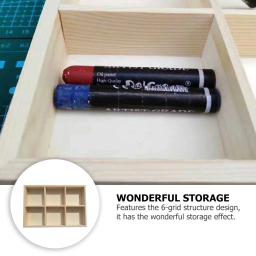 1pc artesanato organizadores e armazenamento caneta titular para mesa pintura vara caixa de pintura vara caixa de pigmento de madeira - Image 4