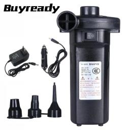 Compressor elétrico do Inflator da bomba de ar, bateria recarregável, portátil, PVC, barco, colchão, associação, cama de jangada, 12V, 110V, 220V, 50W, 400L pelo minuto - Image 1