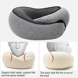 Travesseiro de pescoço para viagem, espuma de memória, formato de u, estilo caracol, suporte para pescoço, portátil, ajustável, macio, descanso de meio-dia, travesseiros para dormir - Image 2