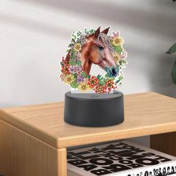 Bonito animal diamante pintura lâmpada led com ferramentas, abajur, bricolage, quarto, sala de estar, casa, escritório - Image 4