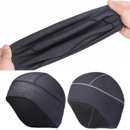 Boné de ciclismo de inverno com óculos para homens Tampão de crânio térmico à prova de vento, forro do capacete, corrida, esqui - Image 3