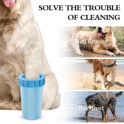 Lavadora portátil do pé do cão, calcador do pé, pet pata limpador copo, pata do cão limpeza banho lama lavadora, grooming escova, 2 em 1 - Image 3
