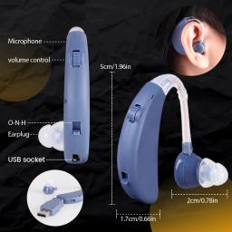 Recarregável BTE Ear Hearing Aids para idosos, aparelho auditivo barato, amplificador de som para surdez, novo, 2022 - Image 1