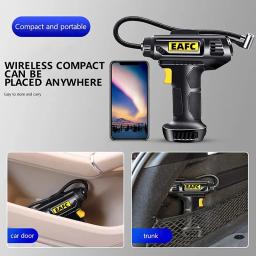 Bomba de ar portátil do carro com luz LED, Inflator Digital para motocicletas, bicicleta, barco, compressor, 12V - Image 4