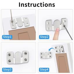 10 pçs fivelas de suspensão de aço inoxidável suportes de montagem embutida inserção moldura de imagem fivela de suspensão z clipe móveis conector ganchos - Image 6
