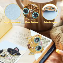 8 pçs/set diy pata pintura diamante marcador cantos livro de couro marca cristal strass diamante arte canto marcadores para adultos - Image 3