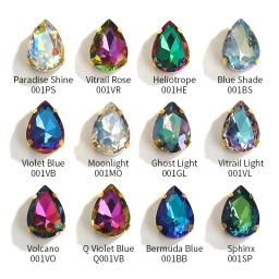 10pc glitter gota de cristal strass mão costurar em pedras de vidro ornamento contas de diamante para o vestido diy artesanato garra broca acessórios - Image 6