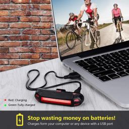 Luz traseira da bicicleta super brilhante led luz da bicicleta usb recarregável selim garfo luz de aviso segurança lanterna traseira da bicicleta - Image 3