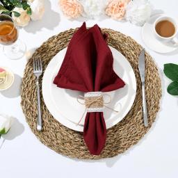 100 pçs rendas serapilheira anéis festa serapilheira guardanapo anéis diy decoração de mesa de casamento para o natal ação de graças festa de aniversário suprimentos - Image 4