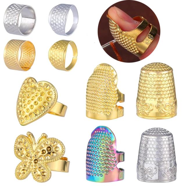 Anéis de Metal para Bordado - Protetores de Dedo em Conjunto com 10 Peças
