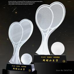 Troféu Cristal Gravável, Decoração para Casa Criativa, Tênis, Competição, Prêmio, Lembrança, Esportes, Badminton, Alto Grau - Image 3