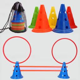 Futebol Flexibilidade Treinamento Obstáculo Sinal Pólo, Hollow Out Formação, Cone Marker Disc, Equipamento de Treinamento, Balde Sinal Pólo, 30cm, 5Pcs - Image 1