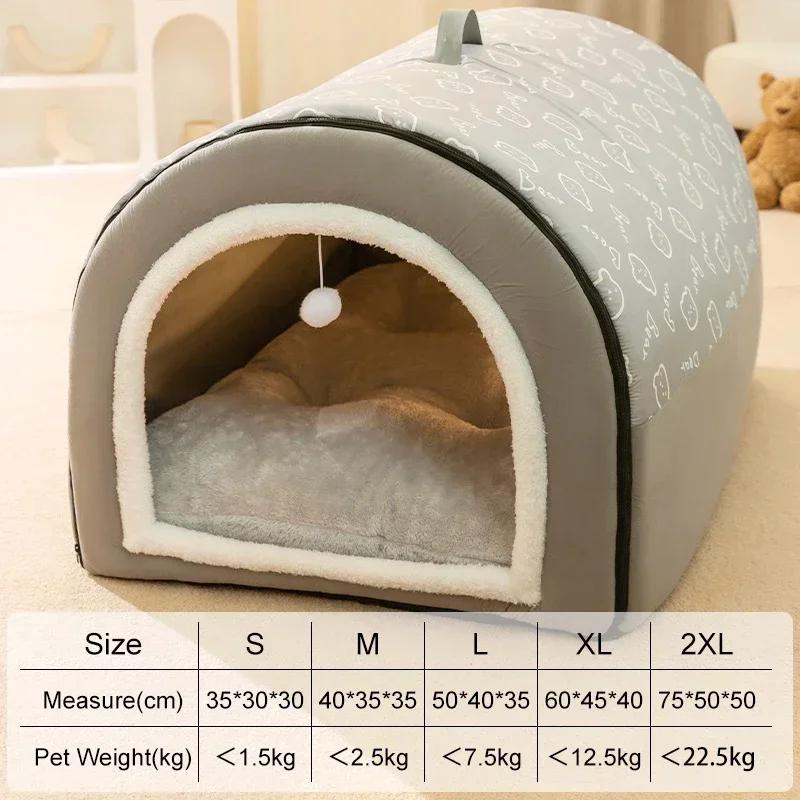 Canil destacável para cachorro grande, casa quente do cão do inverno, cama lavável do cão, ninho profundo, barraca para cães médios e grandes, suprimentos da casa - Image 1