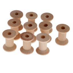 Carretéis De Linha De Costura De Madeira Natural, Ferramentas De Bobinas Vazias, Artesanato De Roupas DIY, Acessórios Novos e Quentes, 28x21mm, 10 PCs - Image 3