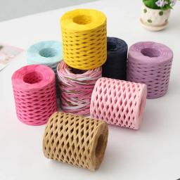 Fita de papel Raffia para artesanato DIY Fio de palha para tricô Crochet Linhas de papel Fita de embalagem de presente Decoração do casamento 200m - Image 5