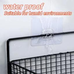 Ganchos autoadesivos transparentes, suporte de suspensão, gancho de prateleira para cozinha, banheiro, rack de armazenamento de parede, adesivos de fixação, 10 peças - Image 6