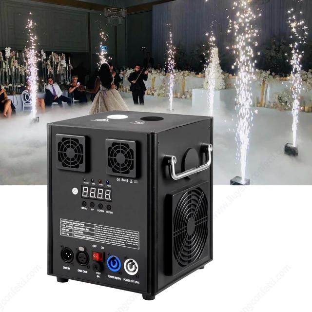 Máquina de fogos de artifício de faísca fria 700W para casamentos e eventos especiais com controle remoto e efeitos incríveis