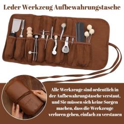 Fenrry-Ferramentas De Trabalho De Couro Com Borda Para Iniciantes, Ferramentas De Artesanato De Couro, Ferramentas De Costura De Skiver, 37PCs - Image 6