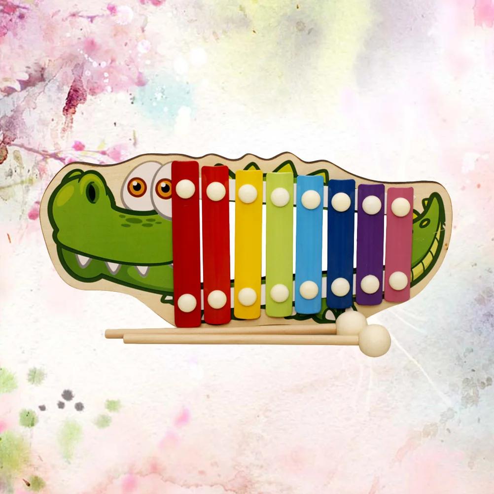 1 caixa de desenhos animados serinette crianças brinquedos infantis de madeira mão bater piano xilofone crianças - Image 1