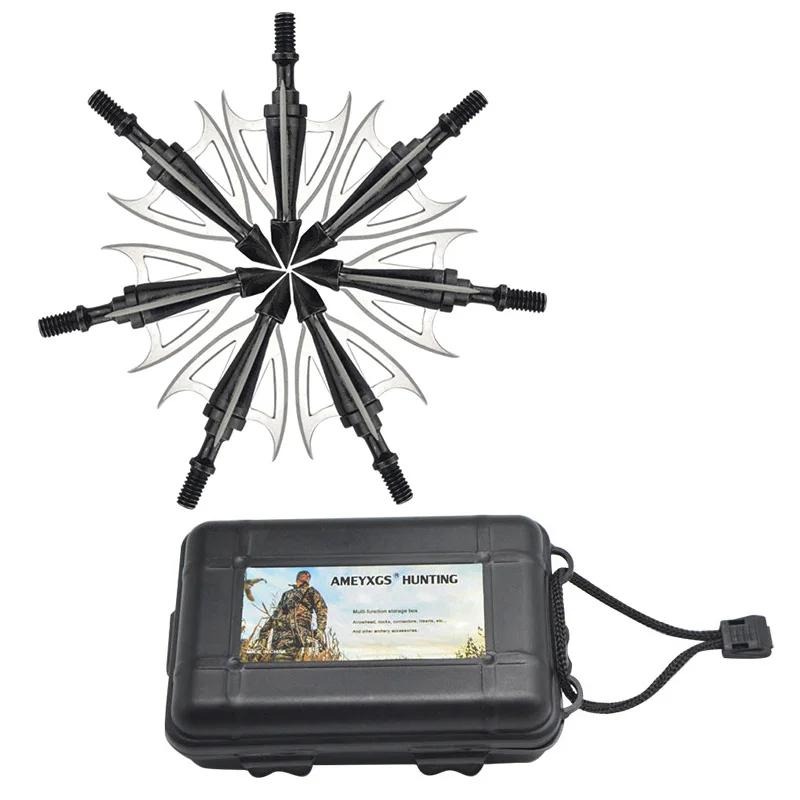 6 pçs tiro com arco de caça broadhead ponta de seta ponto dicas parafuso-em seta cabeça com caixa para tiro ao ar livre prática acessórios - Image 1