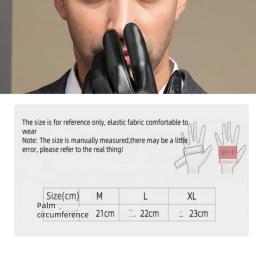 Luvas de couro impermeável para homens, tela sensível ao toque, negócios, dirigir, ciclismo, camada superior, moda - Image 6