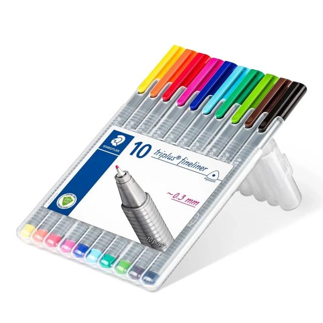 Caneta Triplus Fineliner STAEDTLER com 10 Cores Vibrantes