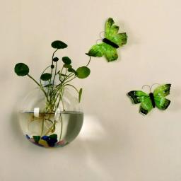 Vidro transparente Wall Mounted Vaso, semi Circular Fish Tank, Micro Paisagem, Garrafa Ecológica, Arranjo Flor Garrafa, 1 Pc - Image 4