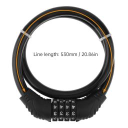 1 peça senha de combinação de 4 dígitos ciclismo segurança bicicleta cabo fio de aço bloqueio de corrente 5 cores opcionais - Image 2
