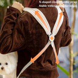 Respirável Cruz Design Peito Mochila para Animais de Estimação, Conforto Dog Bag, Gatinho Transportadora, Saco de Viagem Ao Ar Livre, Pet Supplies Acessórios - Image 4