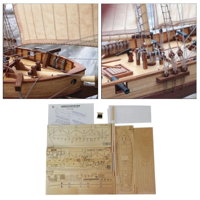 Kits de Modelos de Navios para Crianças - Brinquedos de Enigma de Barco, Presente de Natal 1:100