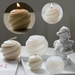 Água ondulação bola molde de vela silicone listras geométricas gesso epóxi aromaterapia sabão artesanal hóquei no gelo molde decoração da sua casa - Image 5