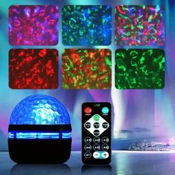 Luz noturna LED com USB, projetor estrelado de onda de água, galáxia rotativa, decoração romântica criativa para bar, discoteca, DJ, festa KTV - Image 1